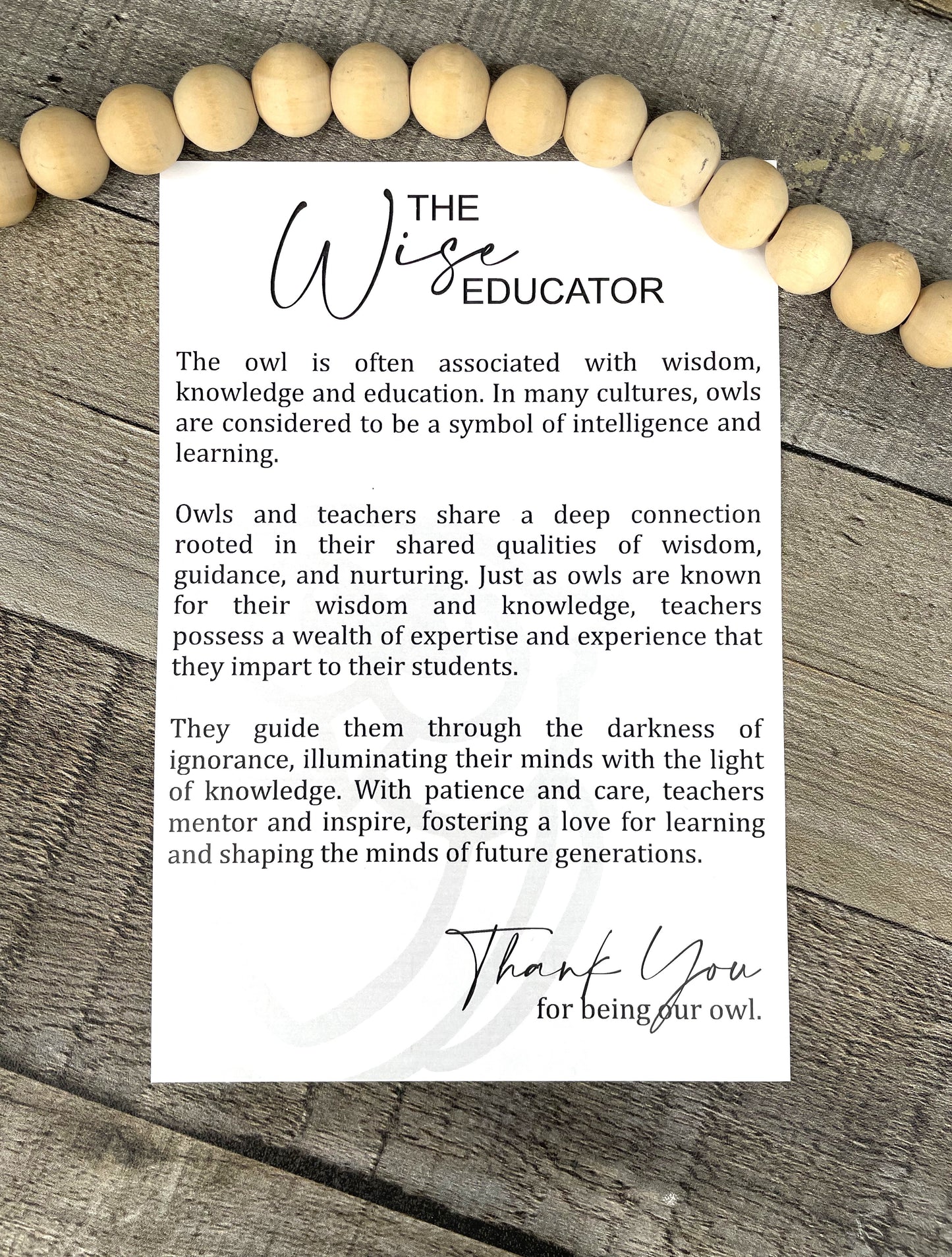 "The Wise Educator" Teacher Story Ornament