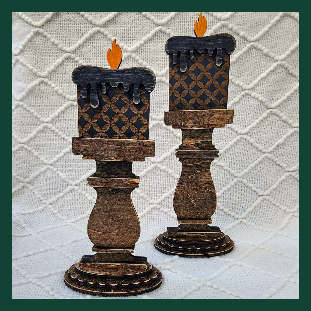 Black "Diamondback" Candle ~ Spindle Insert