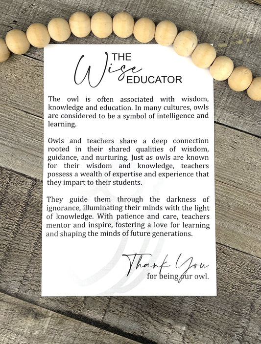 "The Wise Educator" Teacher Story Ornament
