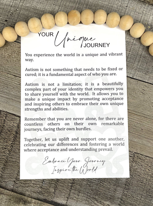"You're Unique Journey" Autism Awareness Story Ornament