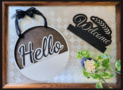 White/Dark Walnut - Interchangeable Door Hanger