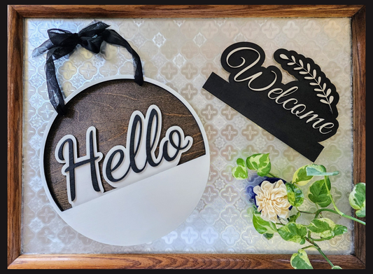 White/Dark Walnut - Interchangeable Door Hanger