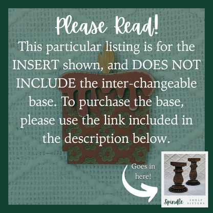 Red "Floral" Candle ~ Spindle Insert