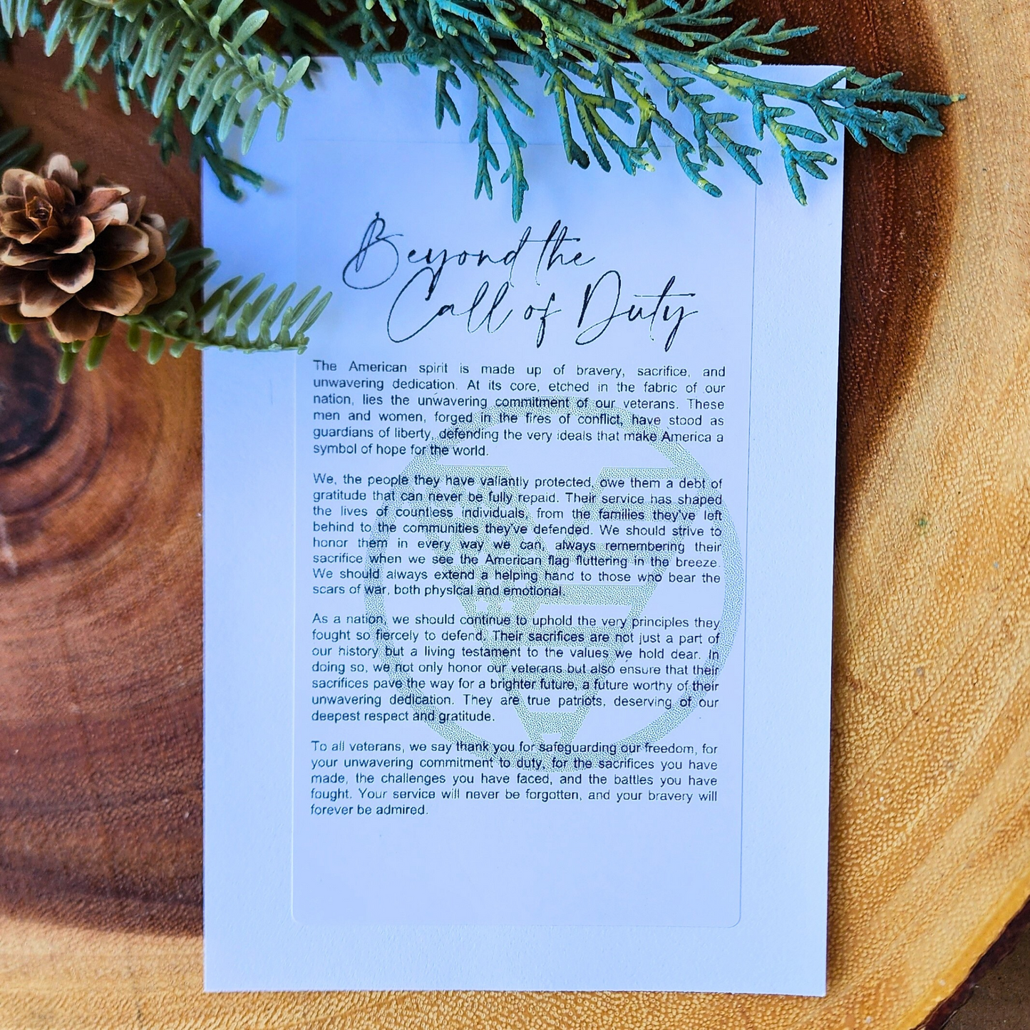 "Beyond the Call of Duty" Veteran Story Ornament