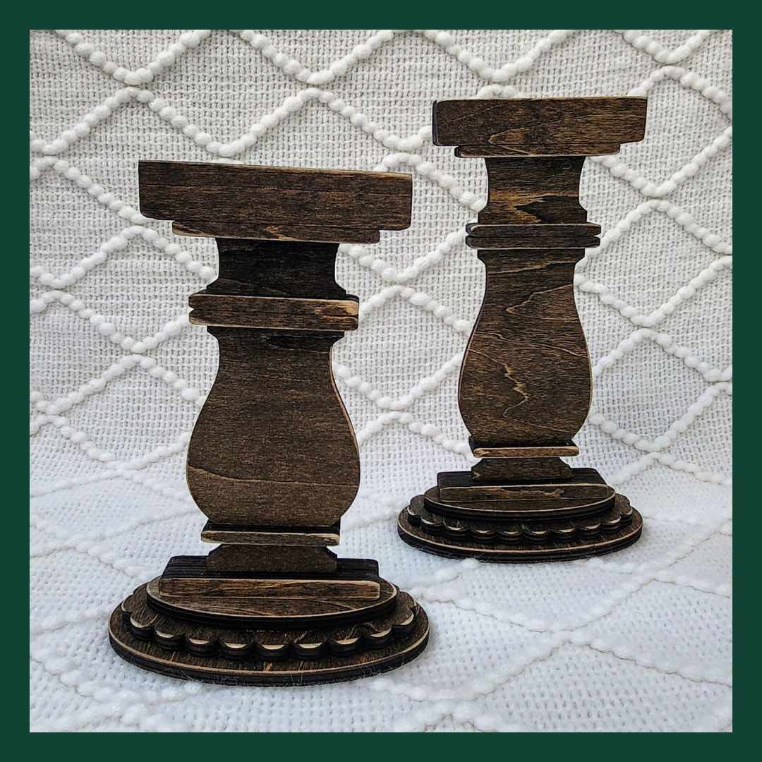 "Dark Walnut" Inter-Changeable Spindle Shelf Sitter