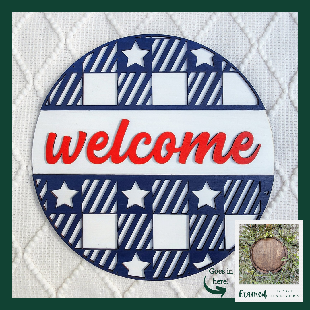 "Welcome" Americana Framed Insert