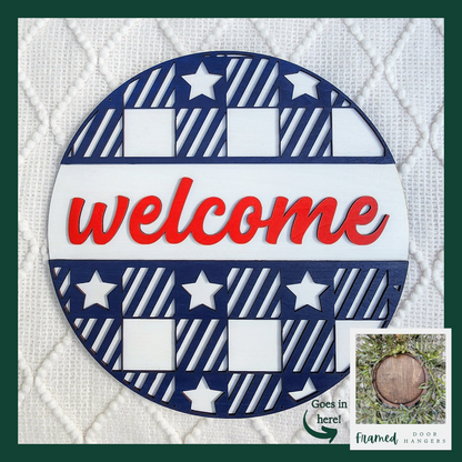 "Welcome" Americana Framed Insert