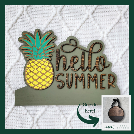 "Hello Summer" Pineapple Pocket Insert