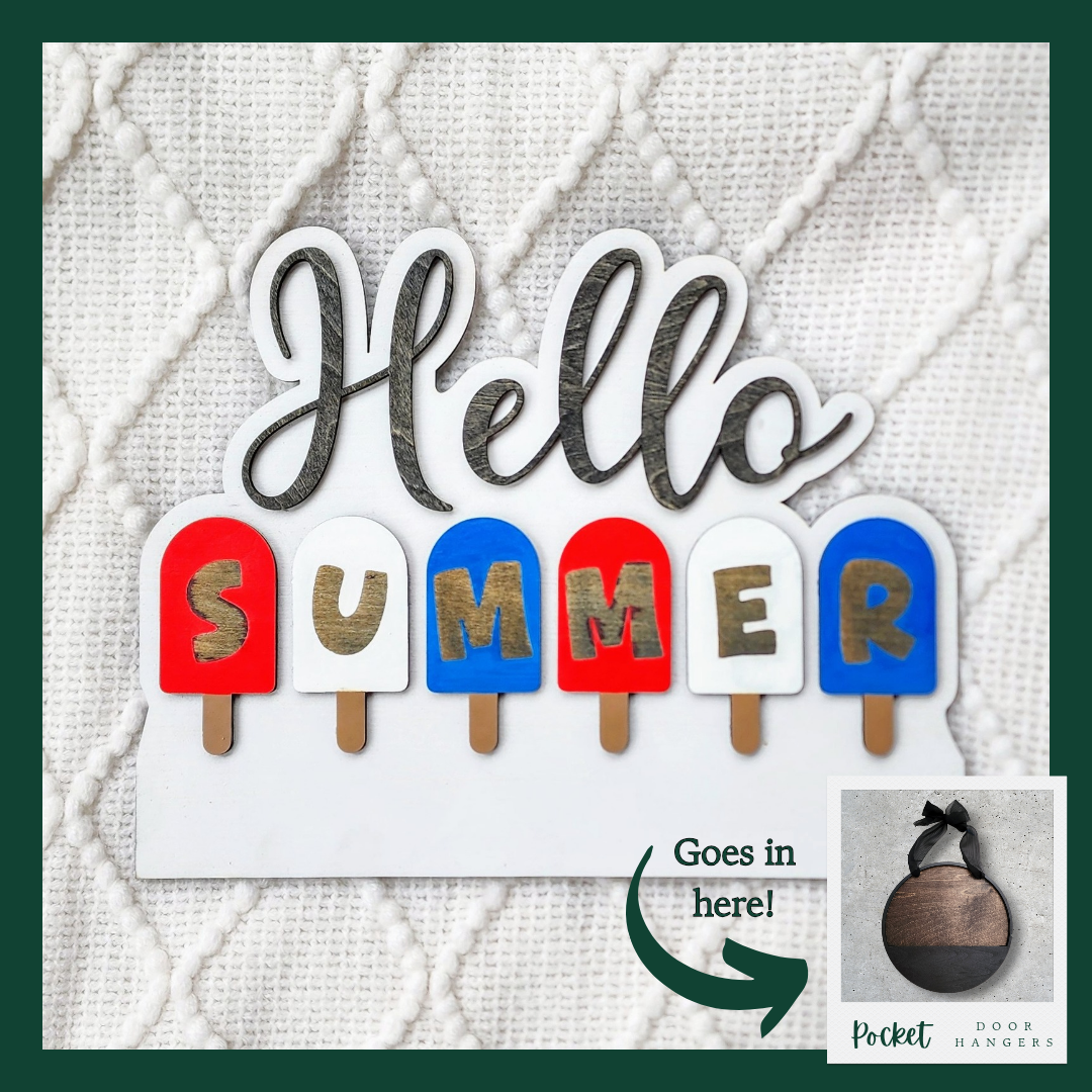 "Hello Summer" Popsicle Pocket Insert