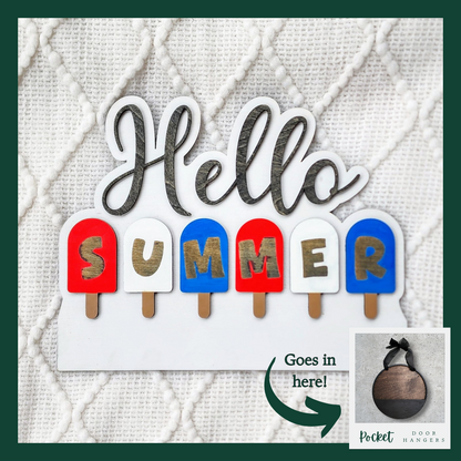 "Hello Summer" Popsicle Pocket Insert
