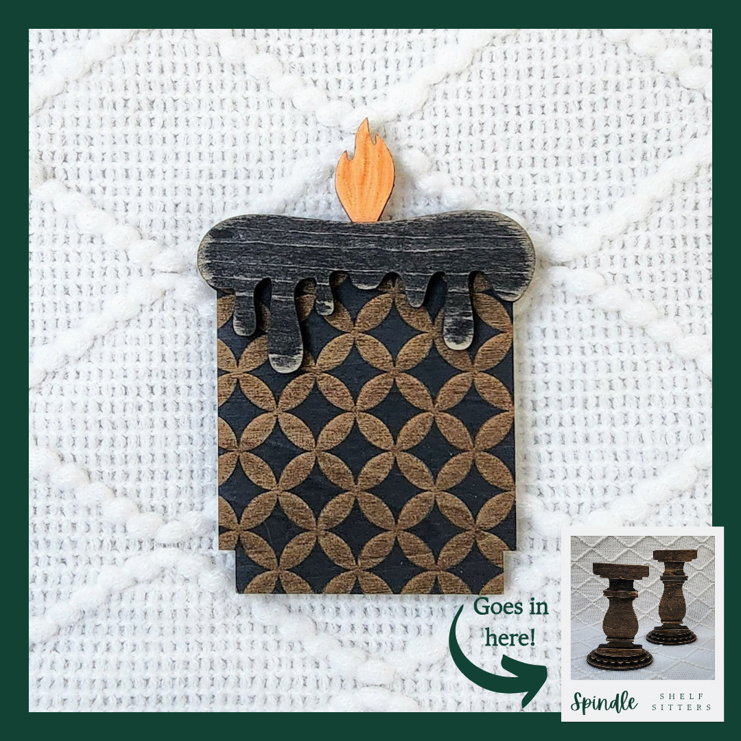 Black "Diamondback" Candle ~ Spindle Insert