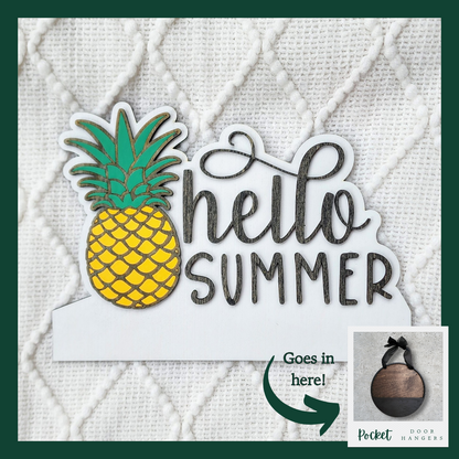 "Hello Summer" Pineapple Pocket Insert
