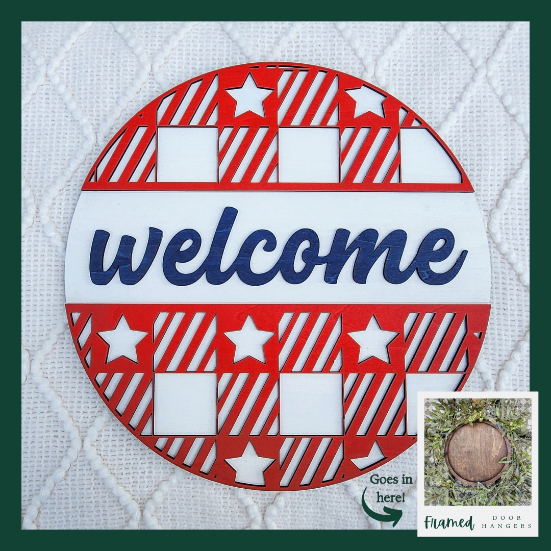"Welcome" Americana Framed Insert