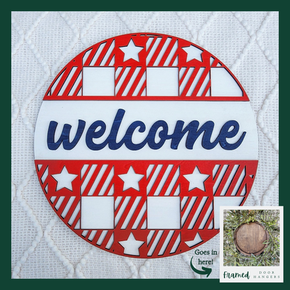 "Welcome" Americana Framed Insert