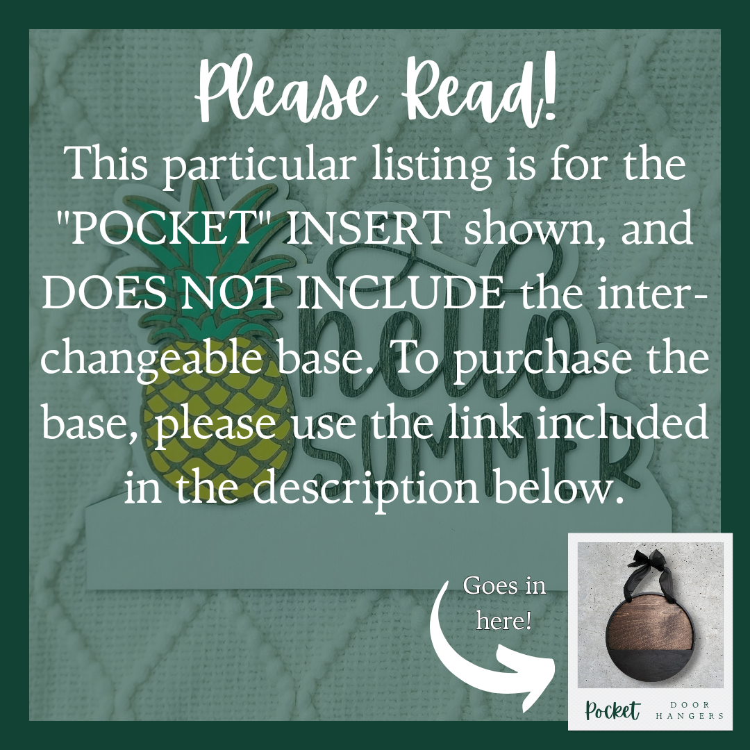 "Hello Summer" Pineapple Pocket Insert