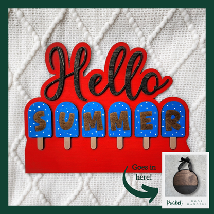 "Hello Summer" Popsicle Pocket Insert